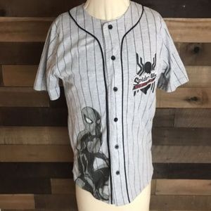 Marvel Gray & Black Spider-Man Button Down Kids Shirt